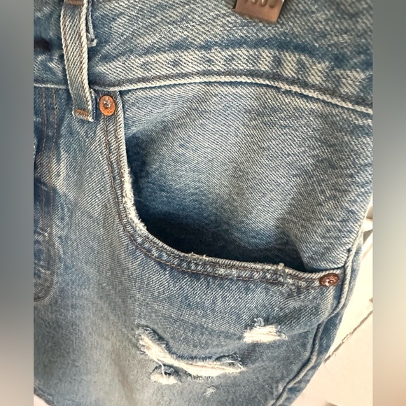 Levi's Distressed Blue Jean Skirt - Picture 5 of 9
